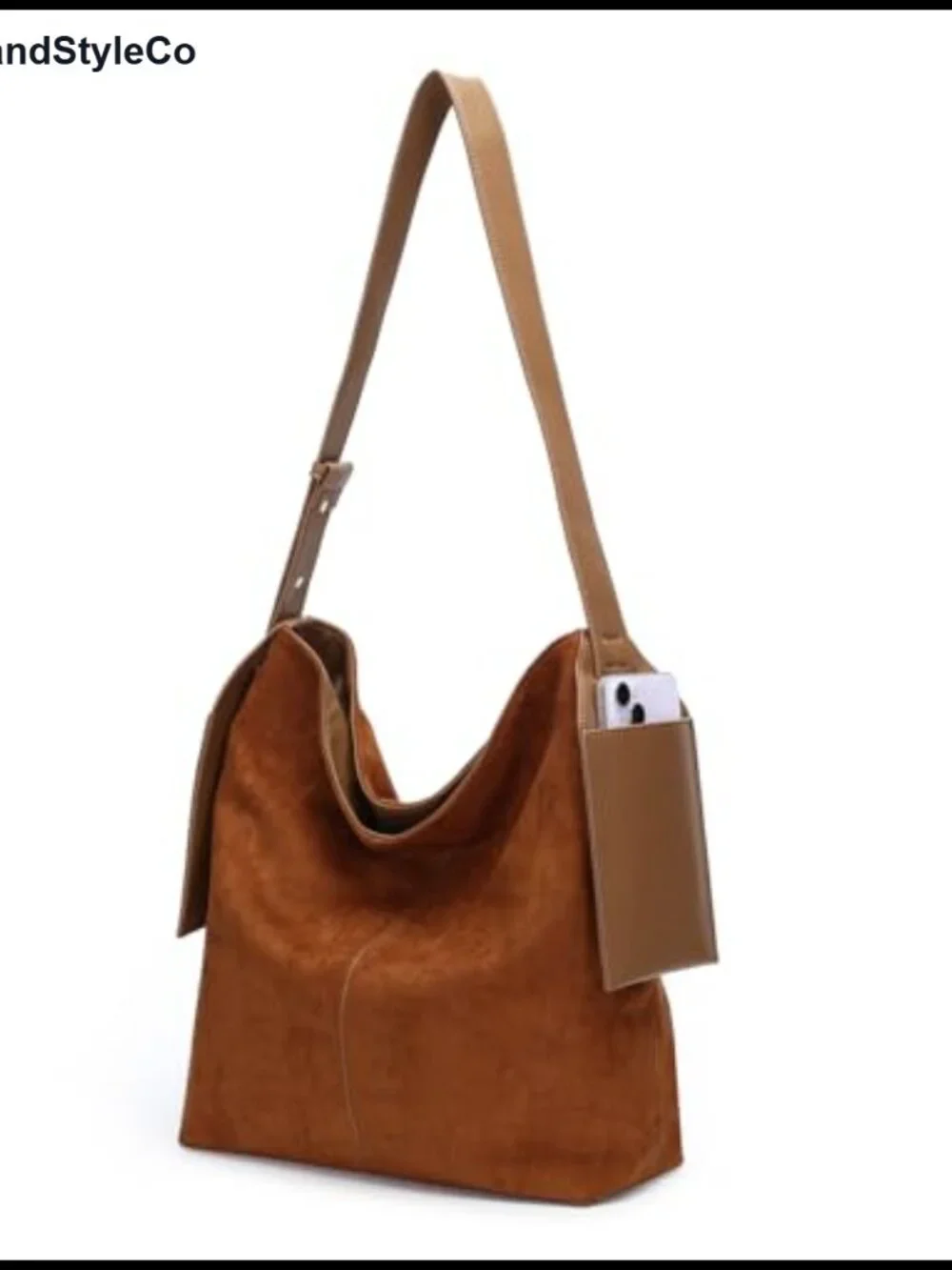 Soft Slouchy Suede Leather Hobo Shoulder Bag